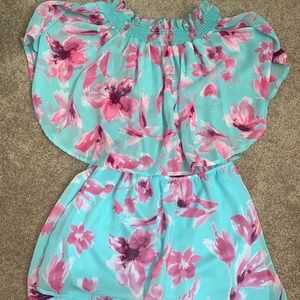 Blue/ pink romper